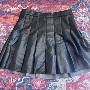 Women’s pleated leather skirt